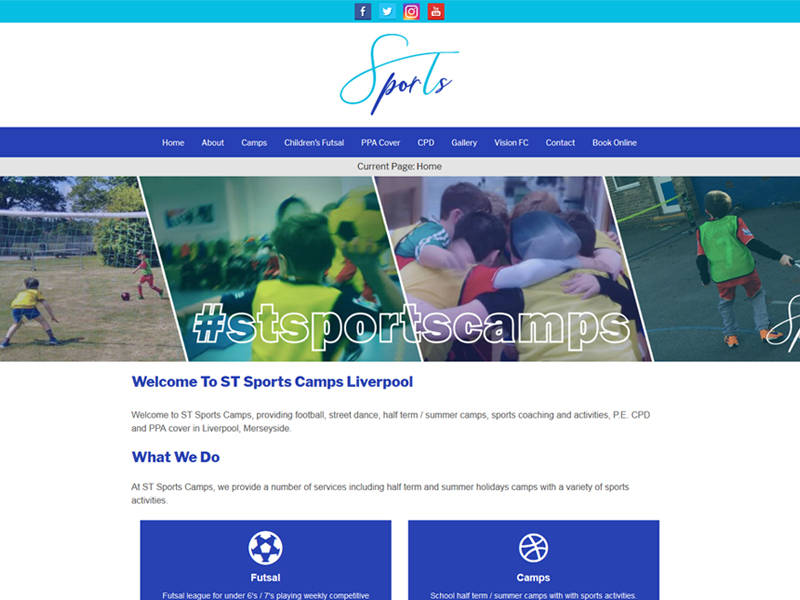 School Sports Camp Website